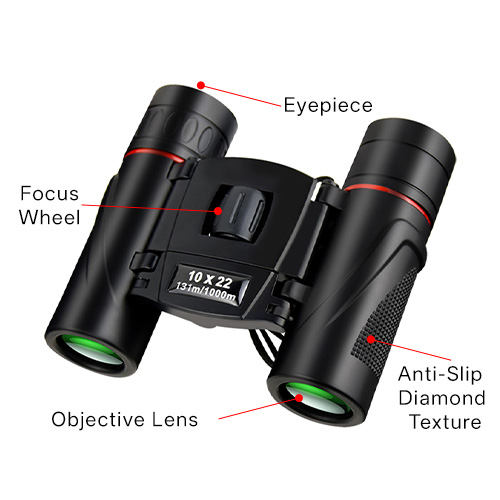 10×22 telescope foldable eyepiece